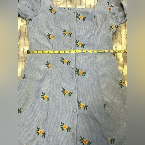 CIDER Floral Print Corduroy Mini Dress Size Small - Picture 7 of 8